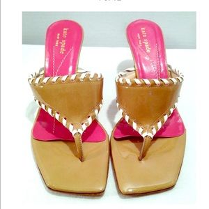 Kate Spade Tan/Brown Leather Wedge Sandal